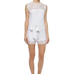Karina Grimaldi Ariadne ivory lace romper Large new